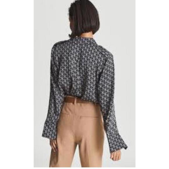 Reiss Navy/Red Lola Printed Shirt Women's US SIZE 10 NEW $260.00 #X - Picture 3 of 14